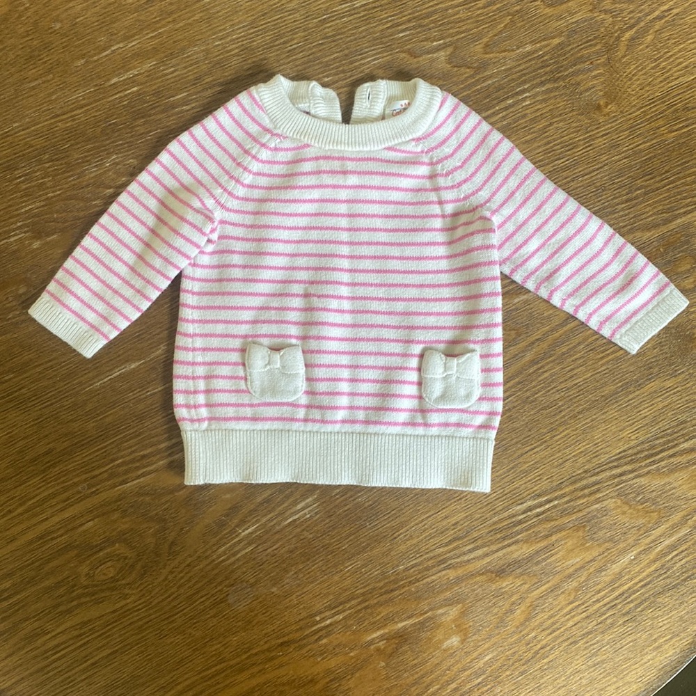Cat & Jack pink and white striped sweater